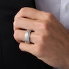 Thumbnail Image 1 of Previously Owned - Men's 1/4 CT. T.W. Diamond Grid Pattern Wedding Band in 10K White Gold