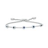 Thumbnail Image 1 of Previously Owned - Vera Wang Love Collection Blue Sapphire and 1/3 CT. T.W. Diamond Bracelet in Sterling Silver