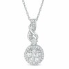 Thumbnail Image 1 of Previously Owned - 1/3 CT. T.W. Composite Diamond Twist Pendant in 10K White Gold
