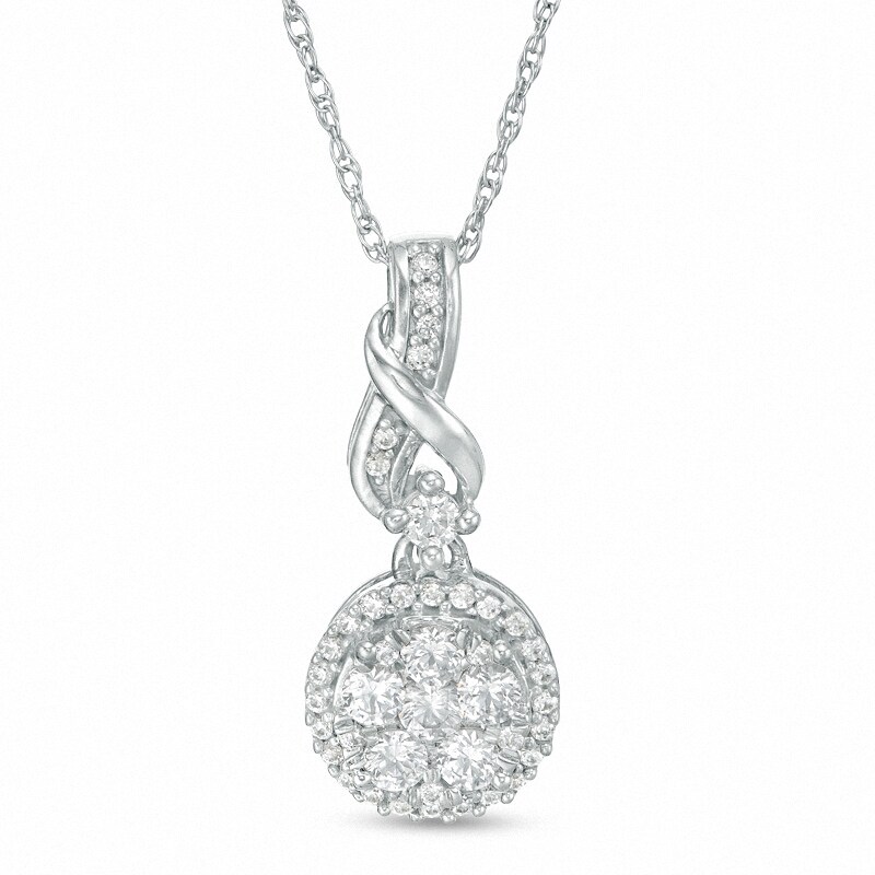 Main Image 1 of Previously Owned - 1/3 CT. T.W. Composite Diamond Twist Pendant in 10K White Gold
