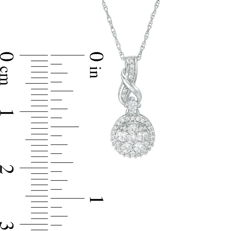 Main Image 2 of Previously Owned - 1/3 CT. T.W. Composite Diamond Twist Pendant in 10K White Gold