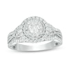 Previously Owned - 7/8 CT. T.W. Diamond Frame Vintage-Style Engagement Ring in 14K White Gold