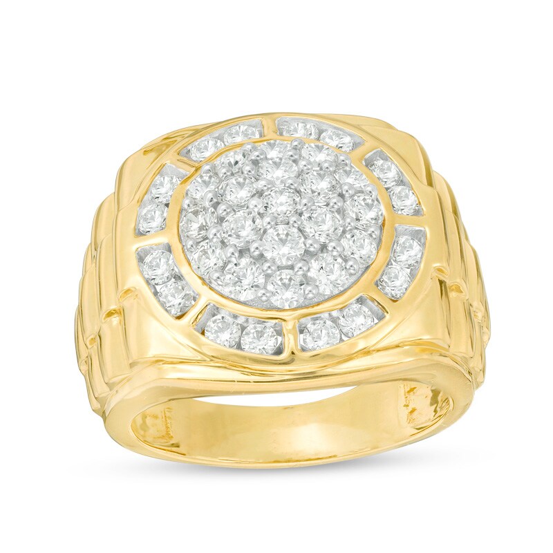 Main Image 1 of Previously Owned - 2 CT. T.W. Composite Diamond Frame Stepped-Shank Ring in 10K Gold