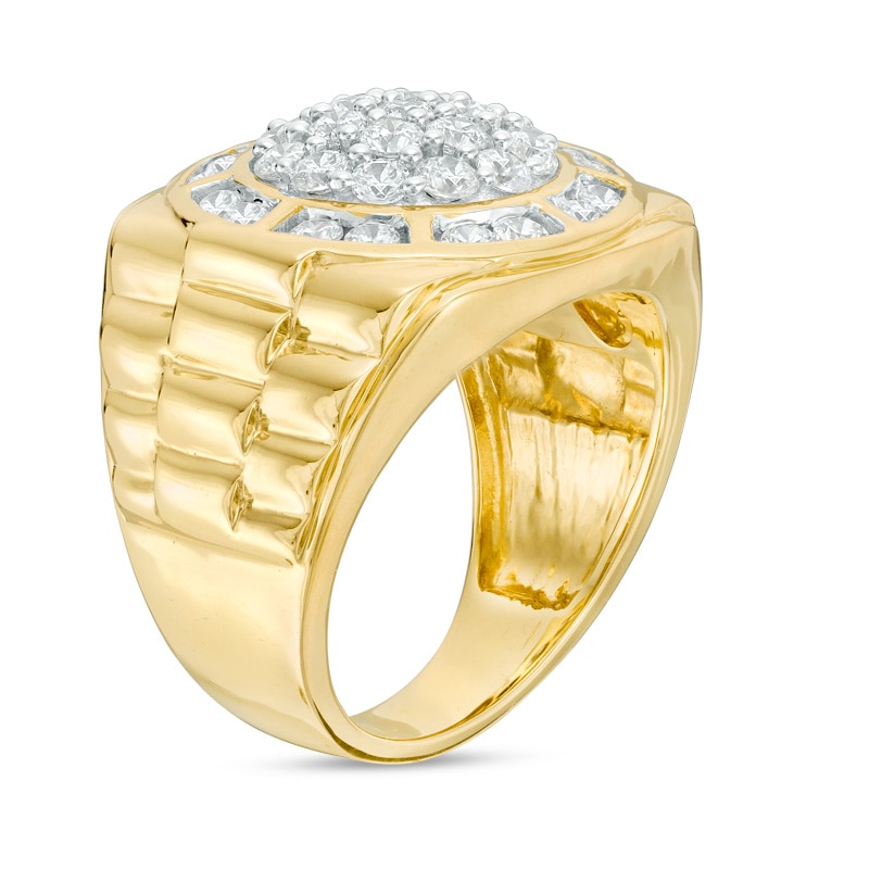 Main Image 2 of Previously Owned - 2 CT. T.W. Composite Diamond Frame Stepped-Shank Ring in 10K Gold