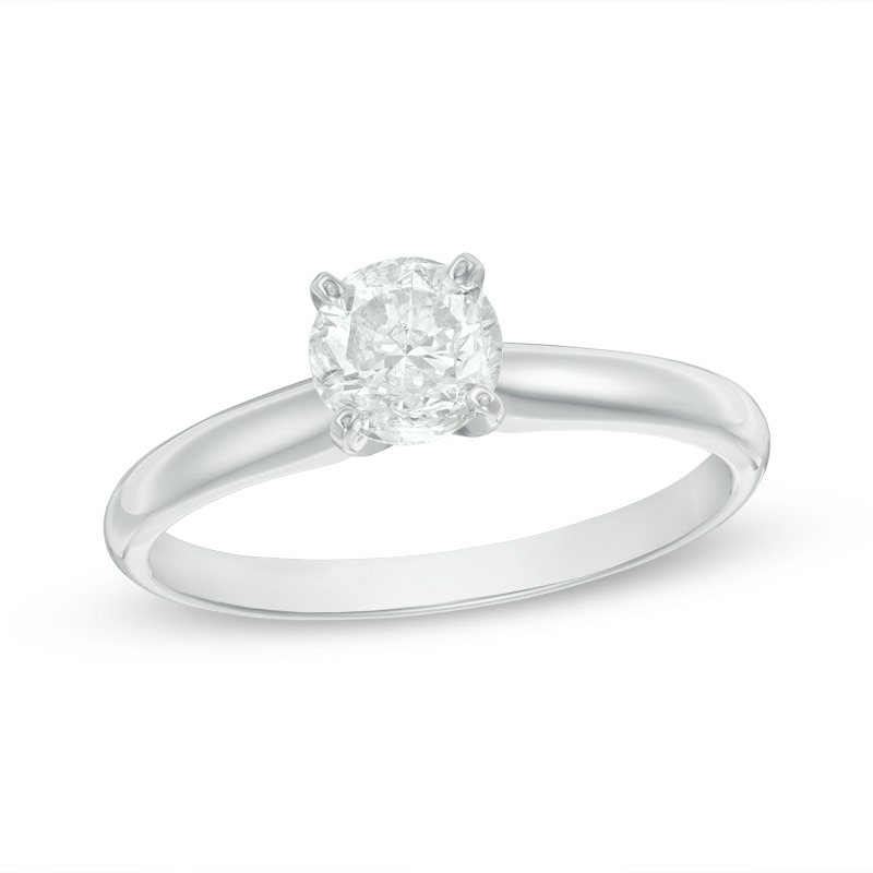 Main Image 1 of Previously Owned - 3/4 CT. Diamond Solitaire Engagement Ring in 14K White Gold (K/I3)