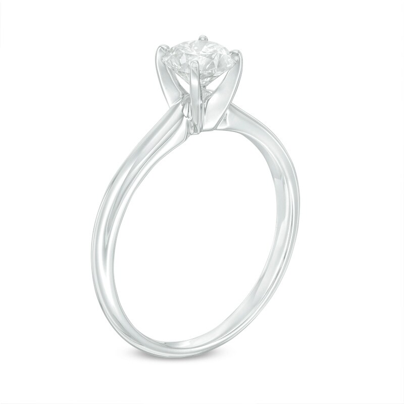 Main Image 2 of Previously Owned - 3/4 CT. Diamond Solitaire Engagement Ring in 14K White Gold (K/I3)