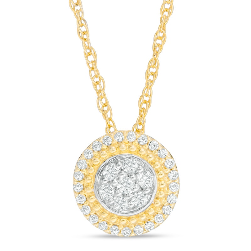 Main Image 1 of Previously Owned - 1/5 CT. T.W. Composite Diamond Frame Pendant in 10K Gold