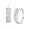 Previously Owned - 1 CT. T.W. Diamond Multi-Row Hoop Earrings in Sterling Silver