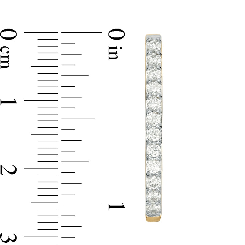 Previously Owned - 1 CT. T.W. Diamond Hoop Earrings in 10K Gold