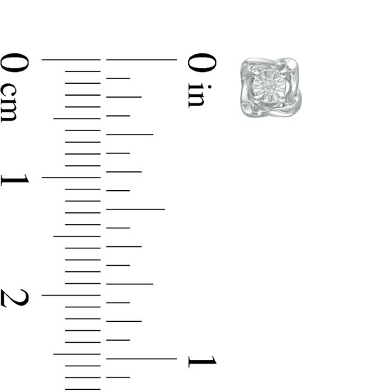 Previously Owned - Diamond Accent Solitaire Twist Frame Stud Earrings in Sterling Silver Previously Owned - Diamond Accent Solitaire Twist Frame Stud Earrings in Sterling Silver