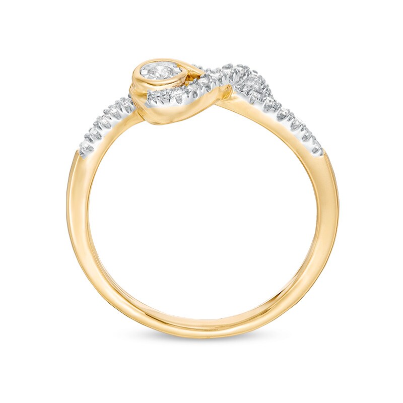 Previously Owned - Interwoven™ 1/10 CT. T.W. Diamond Ring in 10K Gold