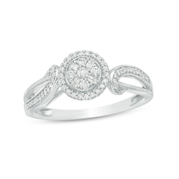 Previously Owned - 1/4 CT. T.W. Composite Diamond Frame Bypass Ring in 10K White Gold