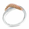 Thumbnail Image 1 of Previously Owned - 1/3 CT. T.W. Champagne and White Diamond Bypass Waves Ring in 10K Two-Tone Gold