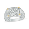 Thumbnail Image 0 of Previously Owned - Men's 1 CT. T.W. Diamond Rectangular Signet Ring in 10K Two-Tone Gold