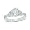 Thumbnail Image 0 of Previously Owned - 1/2 CT. T.W. Diamond Frame Twist Shank Engagement Ring in 10K White Gold
