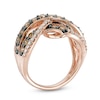 Thumbnail Image 1 of Previously Owned - 2 CT. T.W. Champagne and White Diamond Crossover Ring in 10K Rose Gold