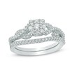 Thumbnail Image 1 of Previously Owned - 1/2 CT. T.W. Diamond Frame Vine Split Shank Bridal Set in 10K White Gold