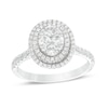Thumbnail Image 1 of Previously Owned - 1 CT. T.W. Composite Diamond Oval Frame Engagement Ring in 14K White Gold