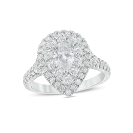 Previously Owned - Love's Destiny by Zales 1-3/4 CT. T.W. Pear-Shaped Diamond Frame Engagement Ring in 14K White Gold