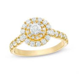 Previously Owned - Love's Destiny by Peoples 1-1/4 CT. T.W. Diamond Double Frame Engagement Ring in 14K Gold