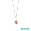 Thumbnail Image 1 of Previously Owned - EFFY™ Collection Pear-Shaped Morganite and 1/6 CT. T.W. Diamond Frame Pendant in 14K Rose Gold