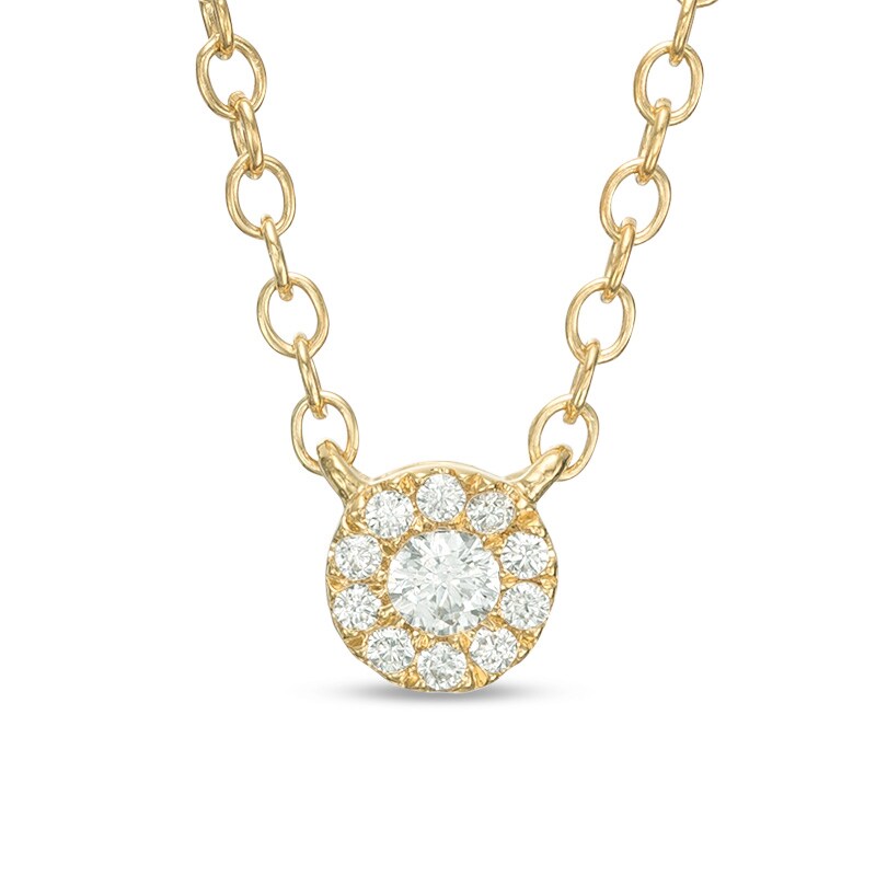 Main Image 1 of Previously Owned - 1/20 CT. T.W. Diamond Frame Necklace in 10K Gold