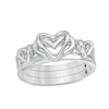 Thumbnail Image 1 of Previously Owned - The Kindred Heart from Vera Wang Love Collection Blue Sapphire Ring Set in Sterling Silver