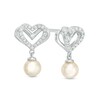 Thumbnail Image 0 of Previously Owned - The Kindred Heart from Vera Wang Love Collection Cultured Freshwater Pearl and Diamond Earrings