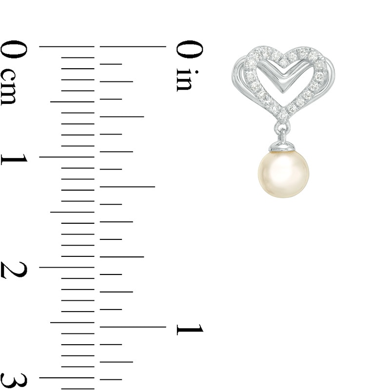 Previously Owned - The Kindred Heart from Vera Wang Love Collection Cultured Freshwater Pearl and Diamond Earrings