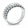 Thumbnail Image 2 of Previously Owned - 1 CT. T.W. Diamond Double Row Satin center Band in 14K White Gold