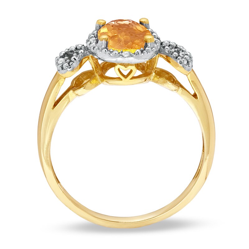Previously Owned - Oval Citrine and Diamond Accent Ring in 10K Gold