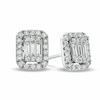 Thumbnail Image 0 of Previously Owned - 5/8 CT. T.W. Baguette and Round Diamond Stud Earrings in 14K White Gold