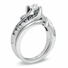 Thumbnail Image 1 of Previously Owned - 1 CT. T.W. Diamond Three Stone Slant Bridal Set in 14K White Gold