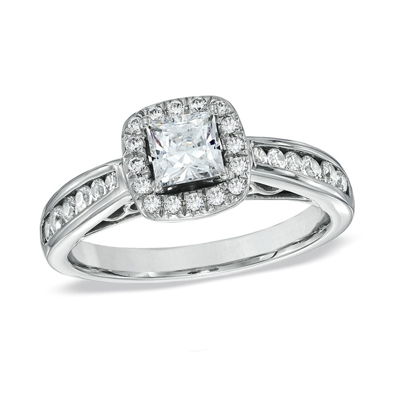 Previously Owned - Celebration Ideal 1  CT. T.W. Princess-Cut Diamond Engagement Ring in 14K White Gold