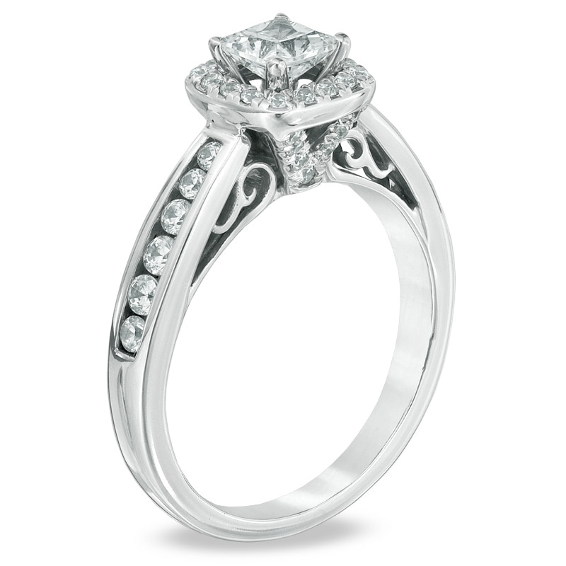 Previously Owned - Celebration Ideal 1  CT. T.W. Princess-Cut Diamond Engagement Ring in 14K White Gold