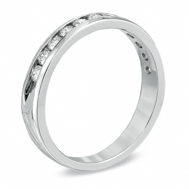 Main Image 2 of Previously Owned - 1/2 CT. T.W. Diamond Anniversary Band in 18K White Gold (F/I1)