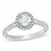 Thumbnail Image 0 of Previously Owned - Celebration Lux® 7/8 CT. T.W. Diamond Cascading Frame Engagement Ring in 14K White Gold (I/SI2)