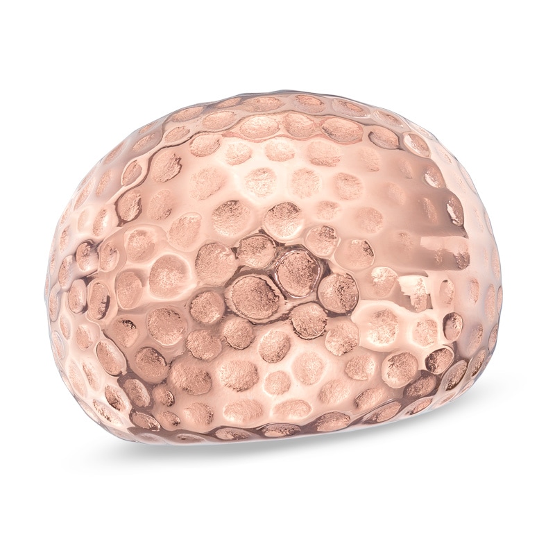 Previously Owned - Hammered Dome Ring in Stainless Steel with Rose IP