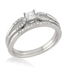 Thumbnail Image 0 of Previously Owned - 1/3 CT. T.W. Princess-Cut Diamond Split Shank Bridal Set in 14K White Gold