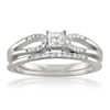 Thumbnail Image 1 of Previously Owned - 1/3 CT. T.W. Princess-Cut Diamond Split Shank Bridal Set in 14K White Gold