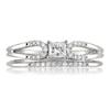 Thumbnail Image 2 of Previously Owned - 1/3 CT. T.W. Princess-Cut Diamond Split Shank Bridal Set in 14K White Gold