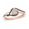 Thumbnail Image 1 of Previously Owned - 1/6 CT. T.W. Enhanced Cognac and White Diamond Tilted Heart Ring in 10K Rose Gold