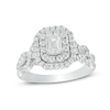 Thumbnail Image 1 of Previously Owned - Celebration Ideal 1-1/2 CT. T.W. Emerald-Cut Diamond Frame Engagement Ring in 14K White Gold