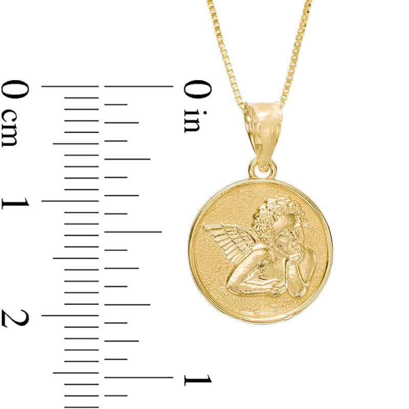 Main Image 2 of Previously Owned - Guardian Angel Disc Pendant in 10K Gold