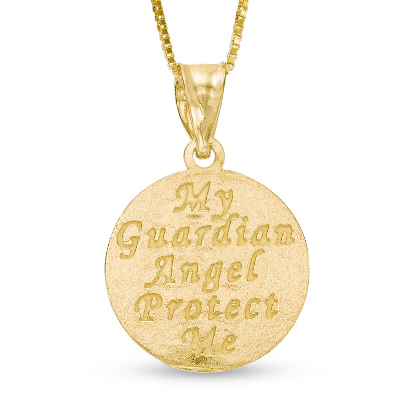 Main Image 3 of Previously Owned - Guardian Angel Disc Pendant in 10K Gold