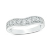 Thumbnail Image 1 of Previously Owned - 1/4 CT. T.W. Diamond Contour Vintage-Style Wedding Band in 10K White Gold