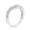Thumbnail Image 2 of Previously Owned - 1/4 CT. T.W. Diamond Contour Vintage-Style Wedding Band in 10K White Gold