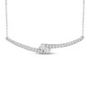 Thumbnail Image 1 of Previously Owned - Ever Us® 1/2 CT. T.W. Two-Stone Diamond Bypass Necklace in 14K White Gold - 17"