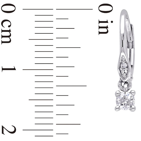 Previously Owned - 1/4 CT. T.W. Diamond Drop Earrings in 10K White Gold Previously Owned - 1/4 CT. T.W. Diamond Drop Earrings in 10K White Gold