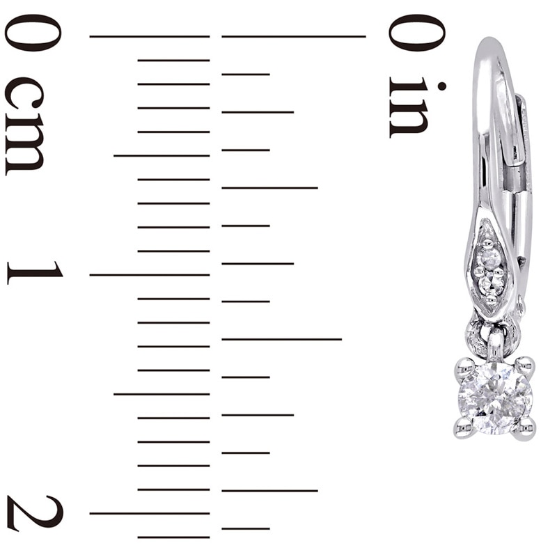 Main Image 2 of Previously Owned - 1/4 CT. T.W. Diamond Drop Earrings in 10K White Gold